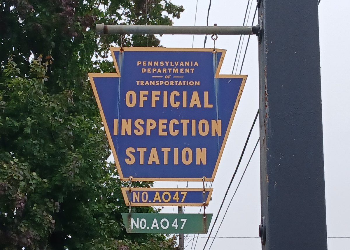 Pennsylvania official inspection station sign